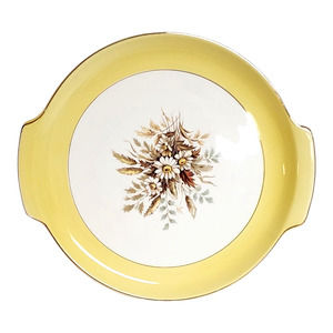 Vintage Cunningham & Pickett Lug Handle Serving Plate Sunglow 22K Gold Trim